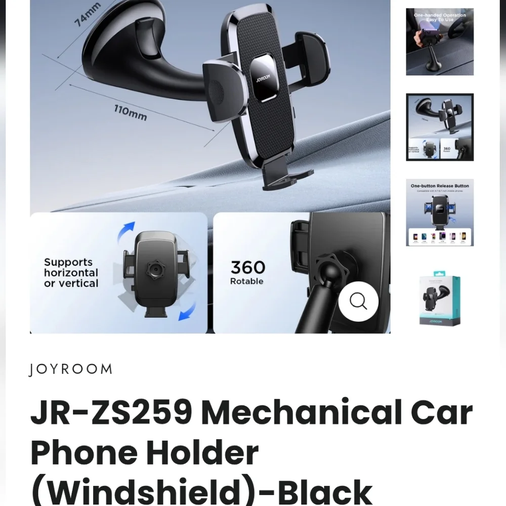 Black Car Phone Holder